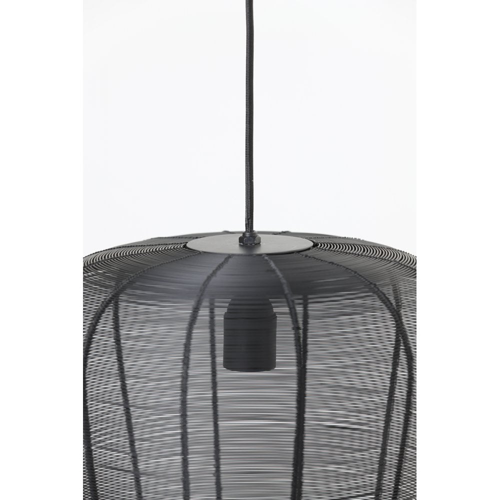 Matte Black Contemporary Metal Pendant Lamp 31x37cm