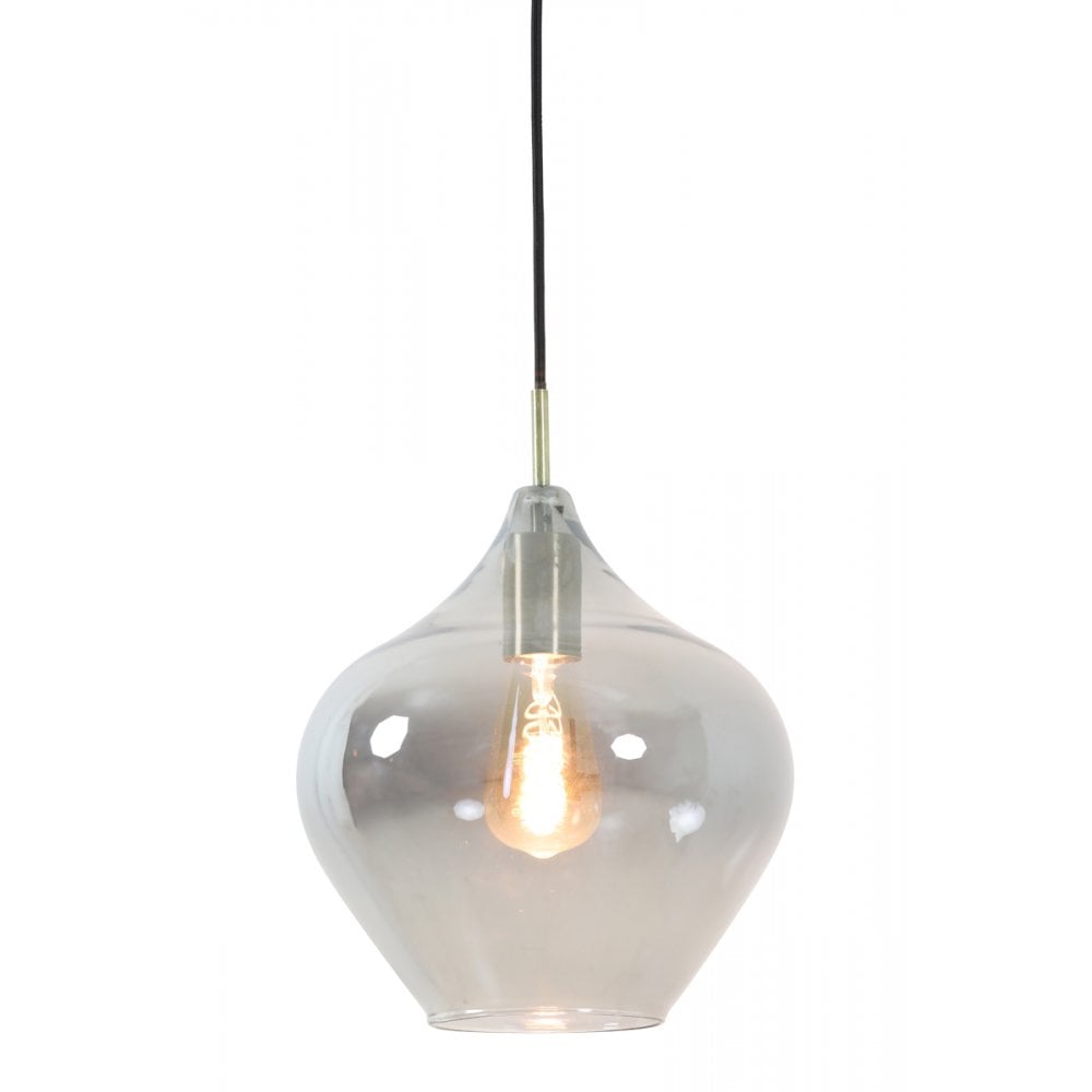Rakel Antique Bronze + Smoked Glass Hanging Lamp 27x29.5cm