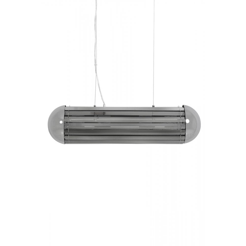 Modern Grayson Chrome & Smoked Glass 6-Light Pendant Lamp 20x80cm