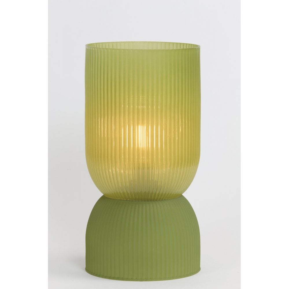 Phoebe Olive Green Glass LED Table Lamp, 14x27.5cm
