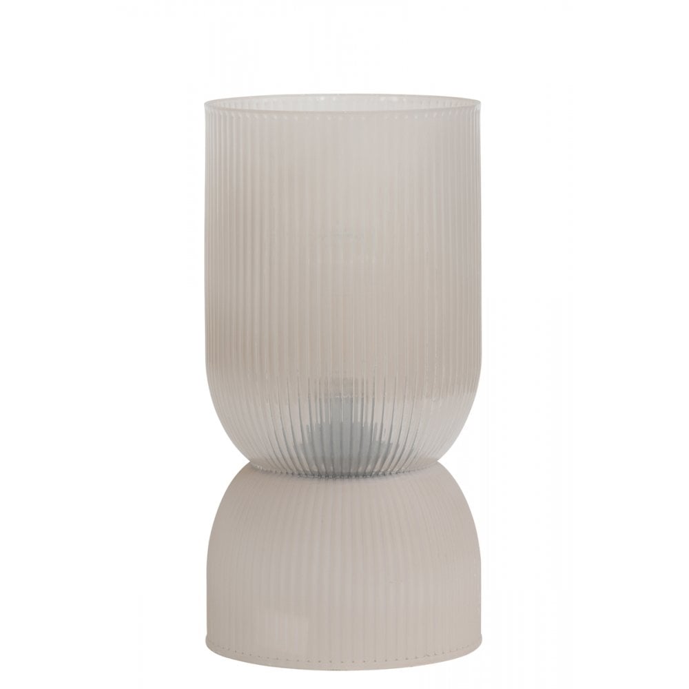 LED Glass Table Lamp 14x27.5cm Phoebe in Light Gray