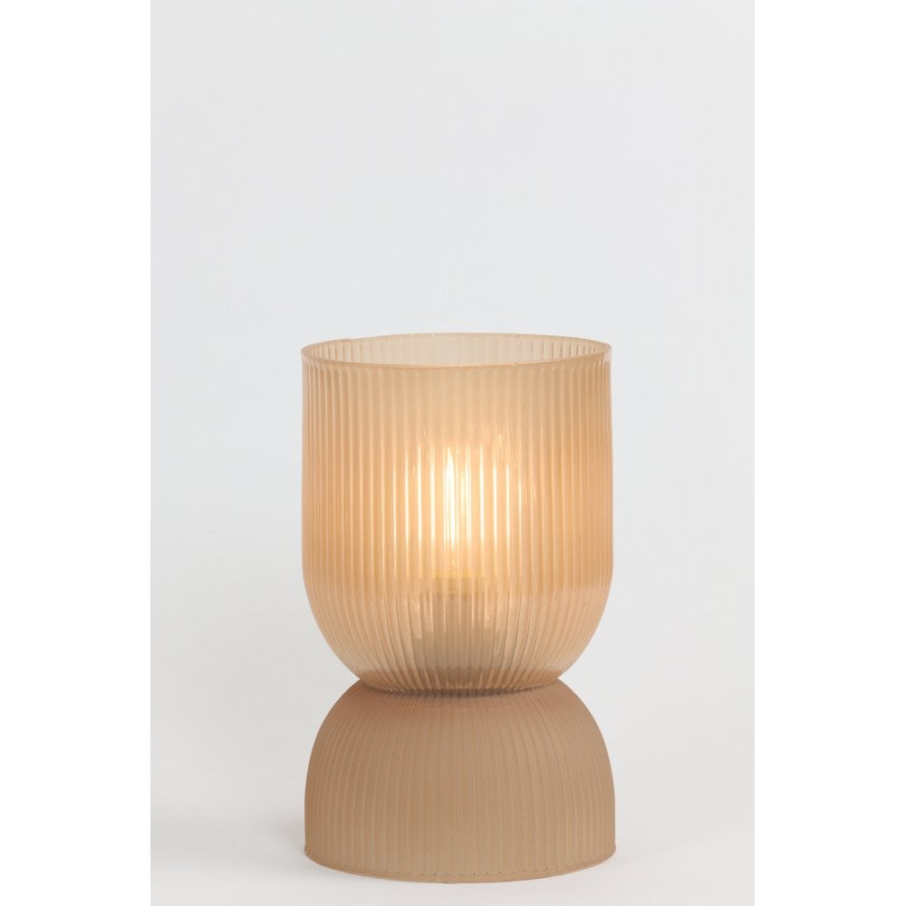Phoebe Peach Glass LED Table Lamp - 12x19.5cm