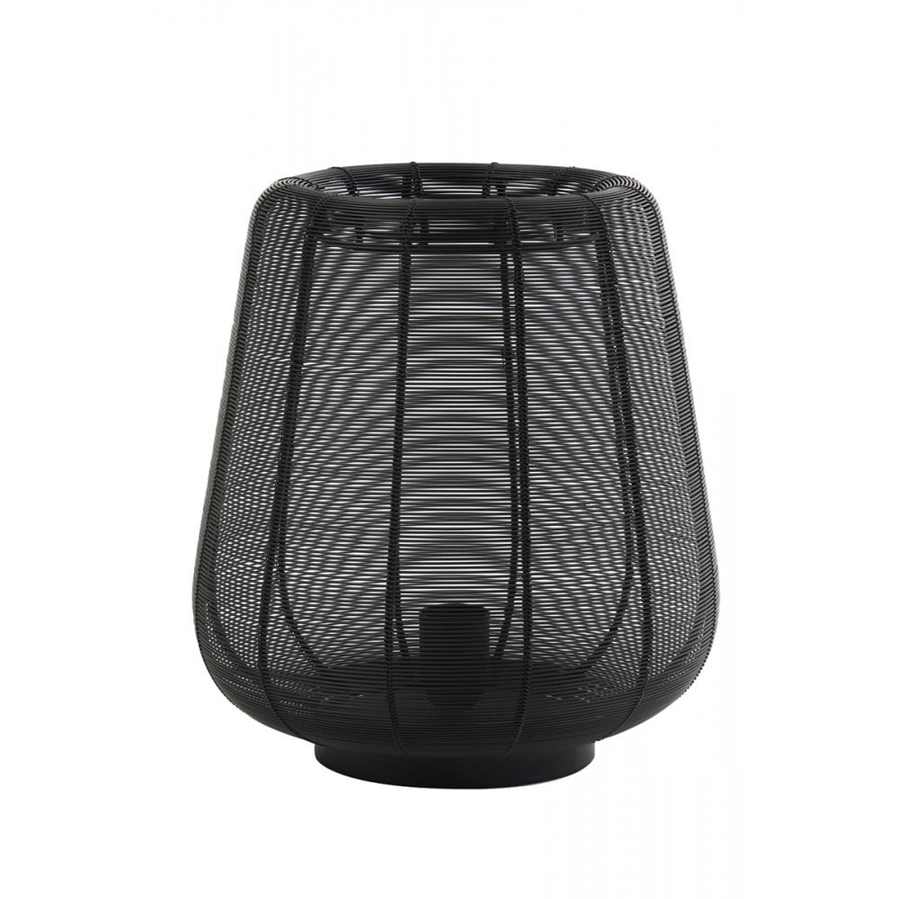 Modern Black Metal Table Lamp - Round Design 29x31.5cm