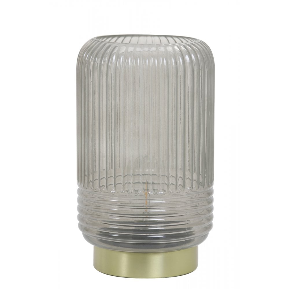 Lipa Glass LED Table Lamp in Warm Grey - 16x26.5cm
