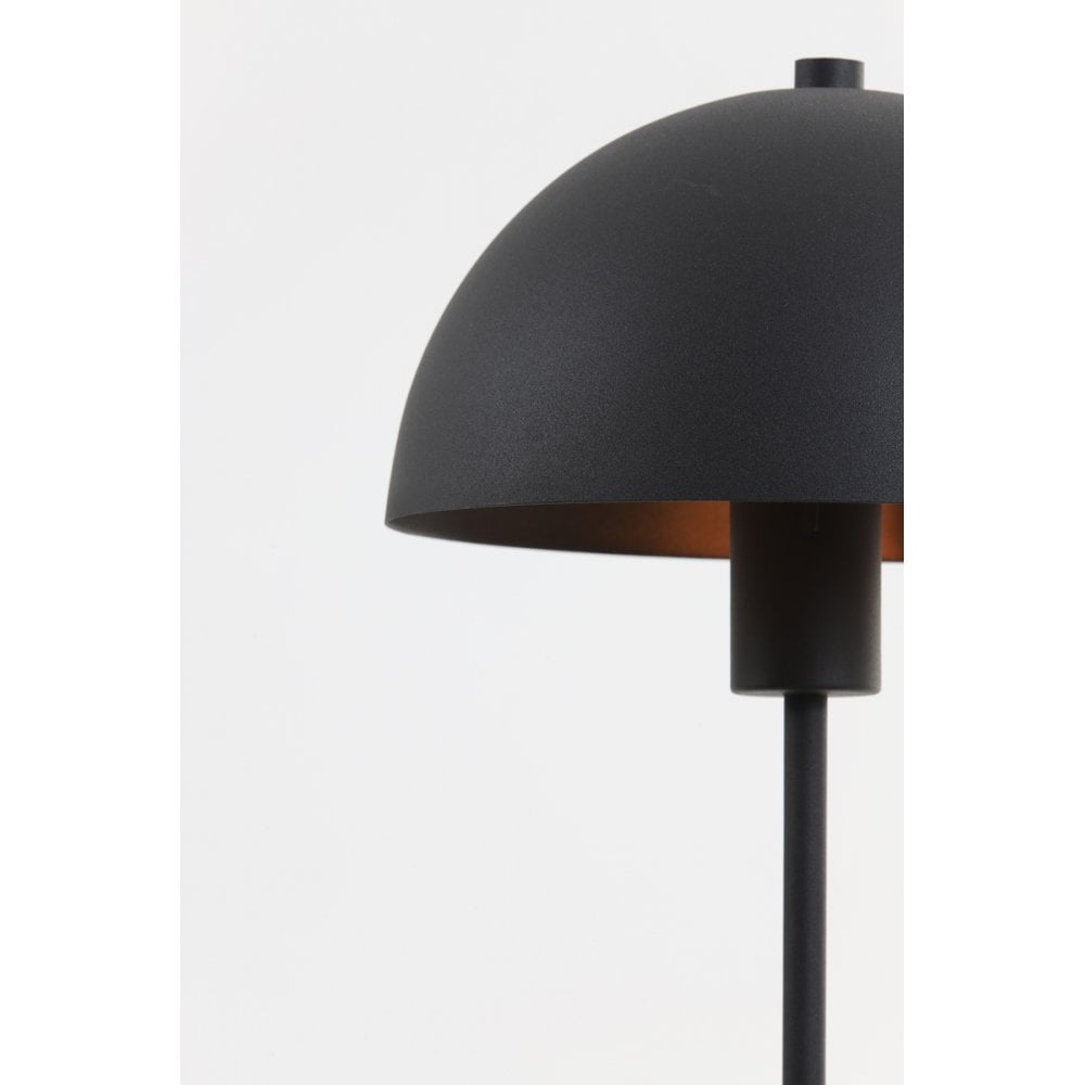 Merel Matte Black Round Metal Table Lamp 25x35cm