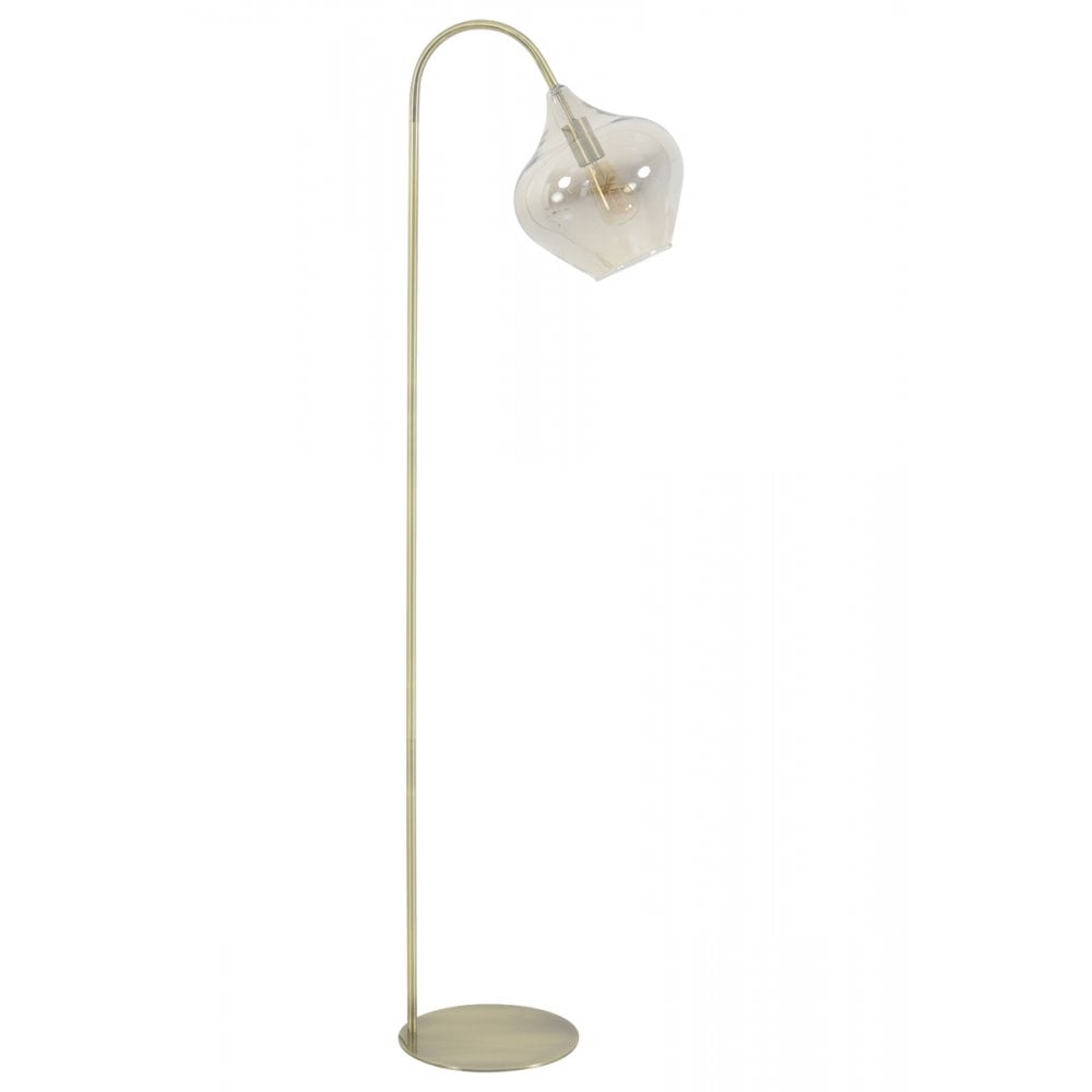 Antique Bronze and Smoked Glass Floor Lamp - 45x28x160cm Rakel Design