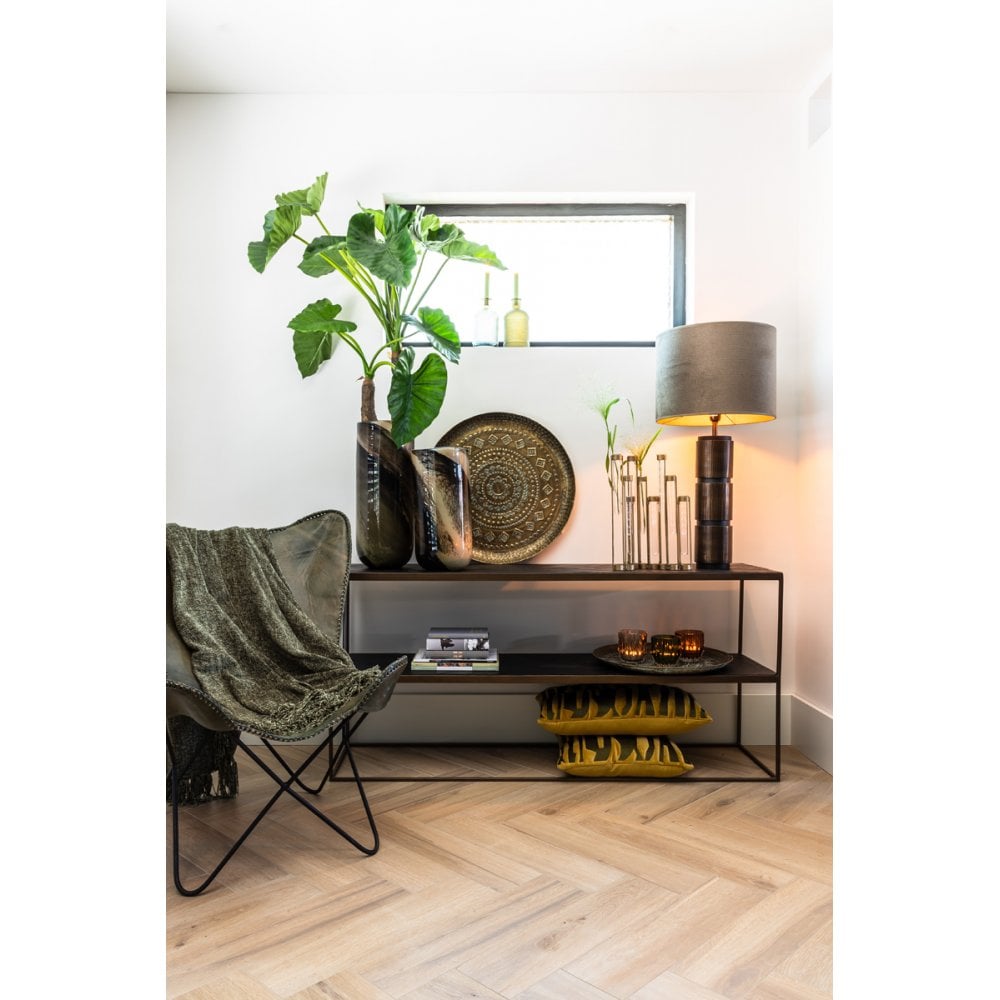 Bronze Gemstone Round Textile Lampshade 40x40x30 cm