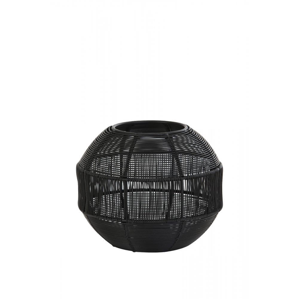 Hurricane Storm Guard Black Metal Candle Holder 17x14cm