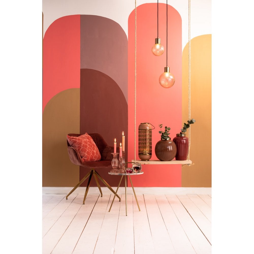 Elegant Light Pink Glass Candle Holder (8.5x16cm)