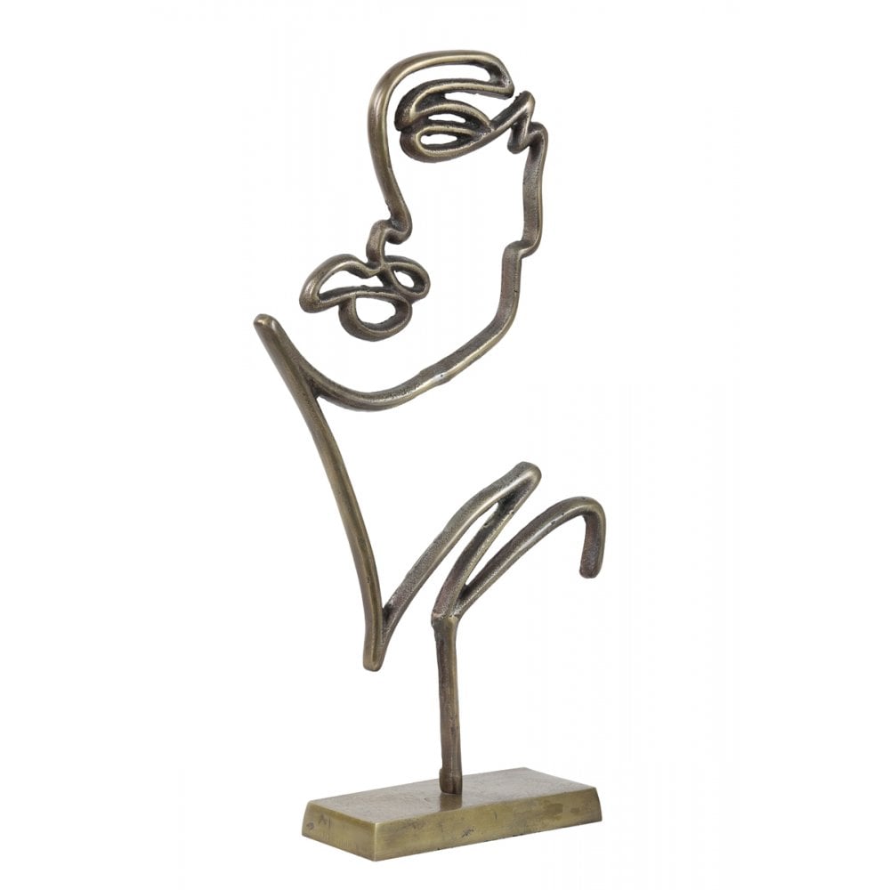 Antique Bronze Face Sculpture - 48x26x8cm Ornament