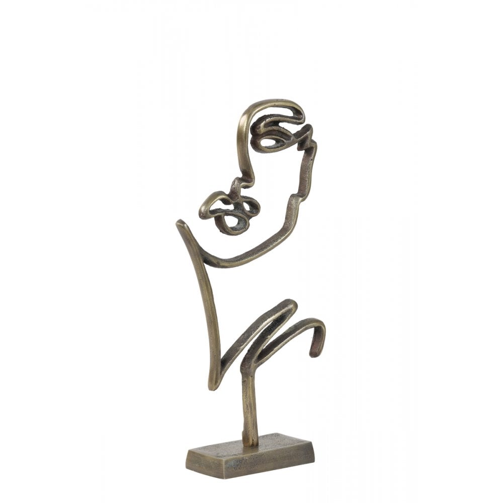 Vintage Brass Face Sculpture 33.5x19x6cm