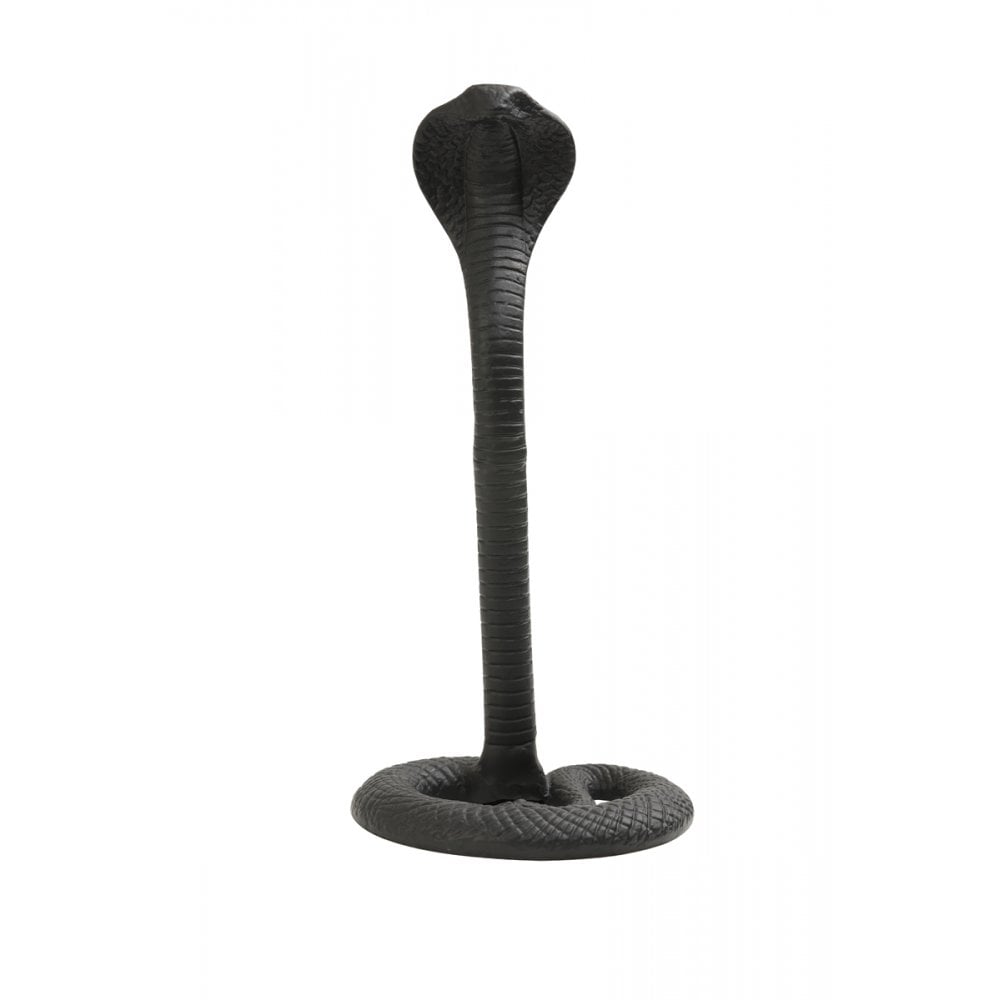 Elegant Black Metal Serpentine Ornament 19x15x40.5cm