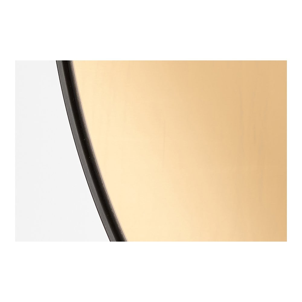 Round Black Metal Frame Mirror - 116cm