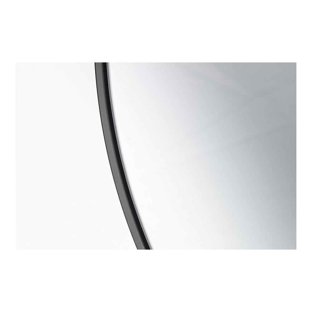 Smoked Glass Round Mirror - 70cm Black Frame