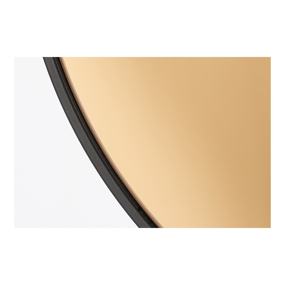 Round Black Metal Frame Mirror 50cm