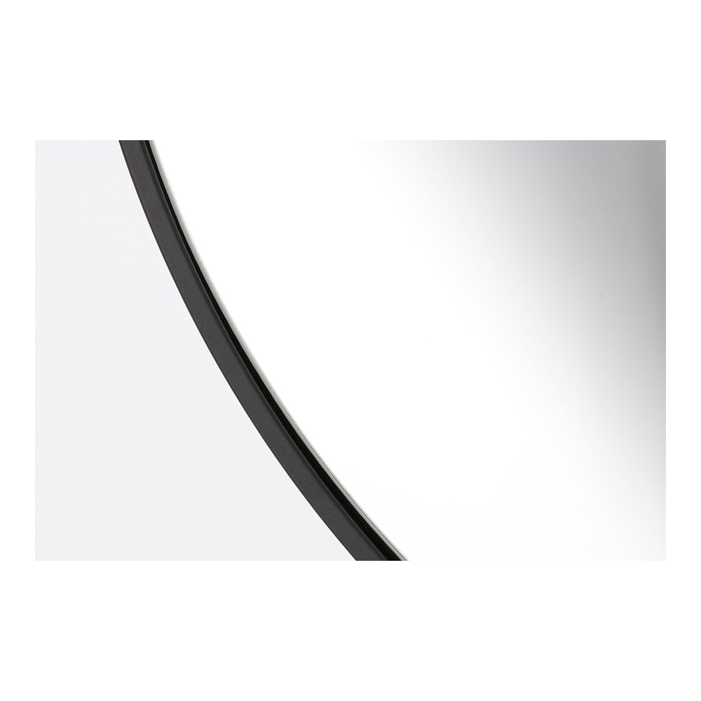 Round Black Frame Metal Wall Mirror - 50cm Diameter