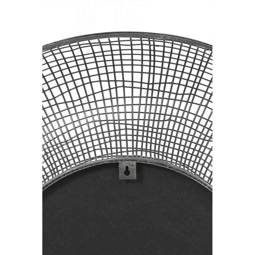 Samat Black Round Metal Mirror - 89x12cm