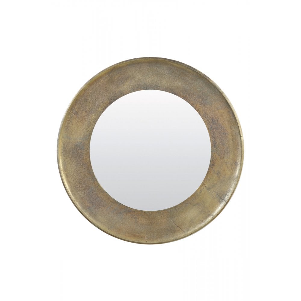 Elegant Sana Antique Bronze Round Mirror 88x5cm