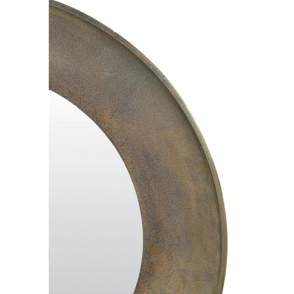 Elegant Sana Antique Bronze Round Mirror 88x5cm