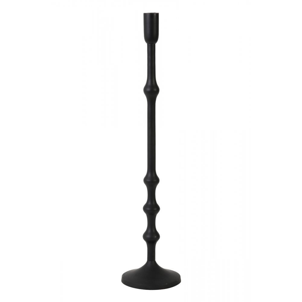 Elegant 60cm Tall Black Metal Candle Holder
