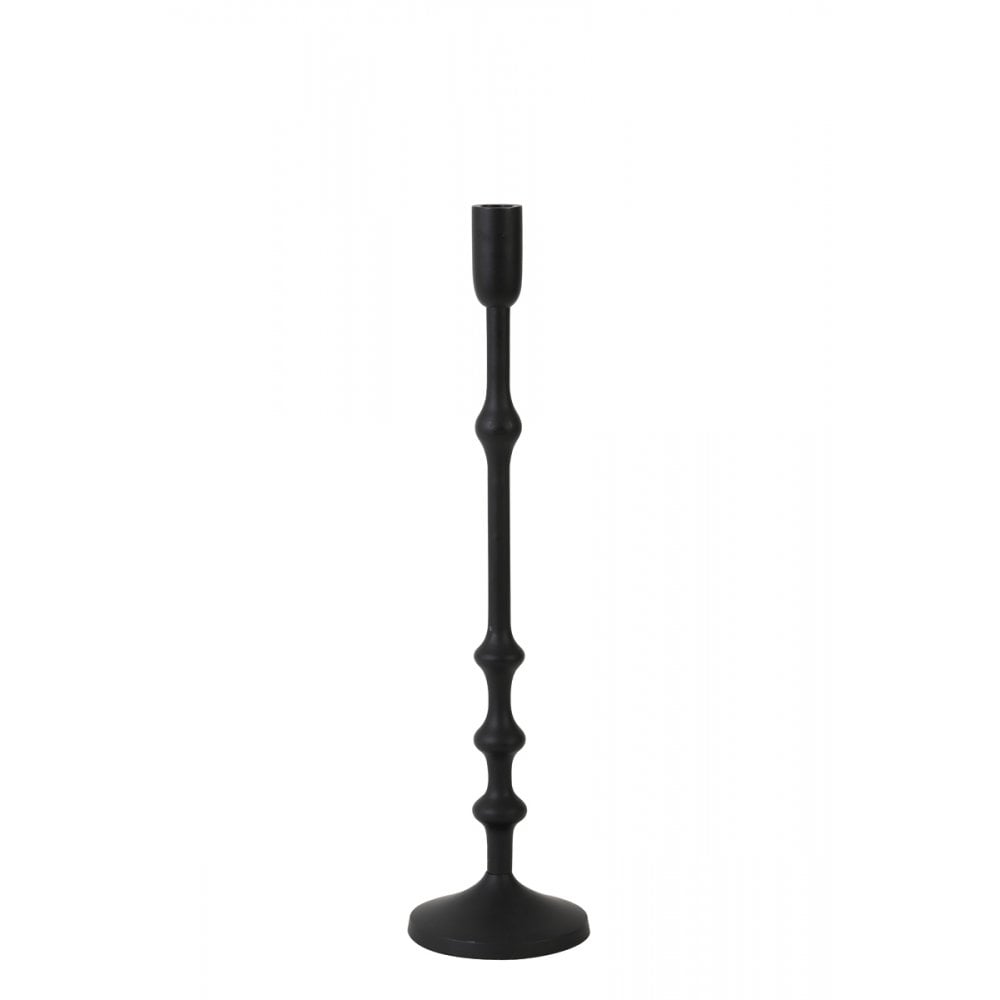 Elegant Black Metal Candle Holder - Tall and Sleek Design