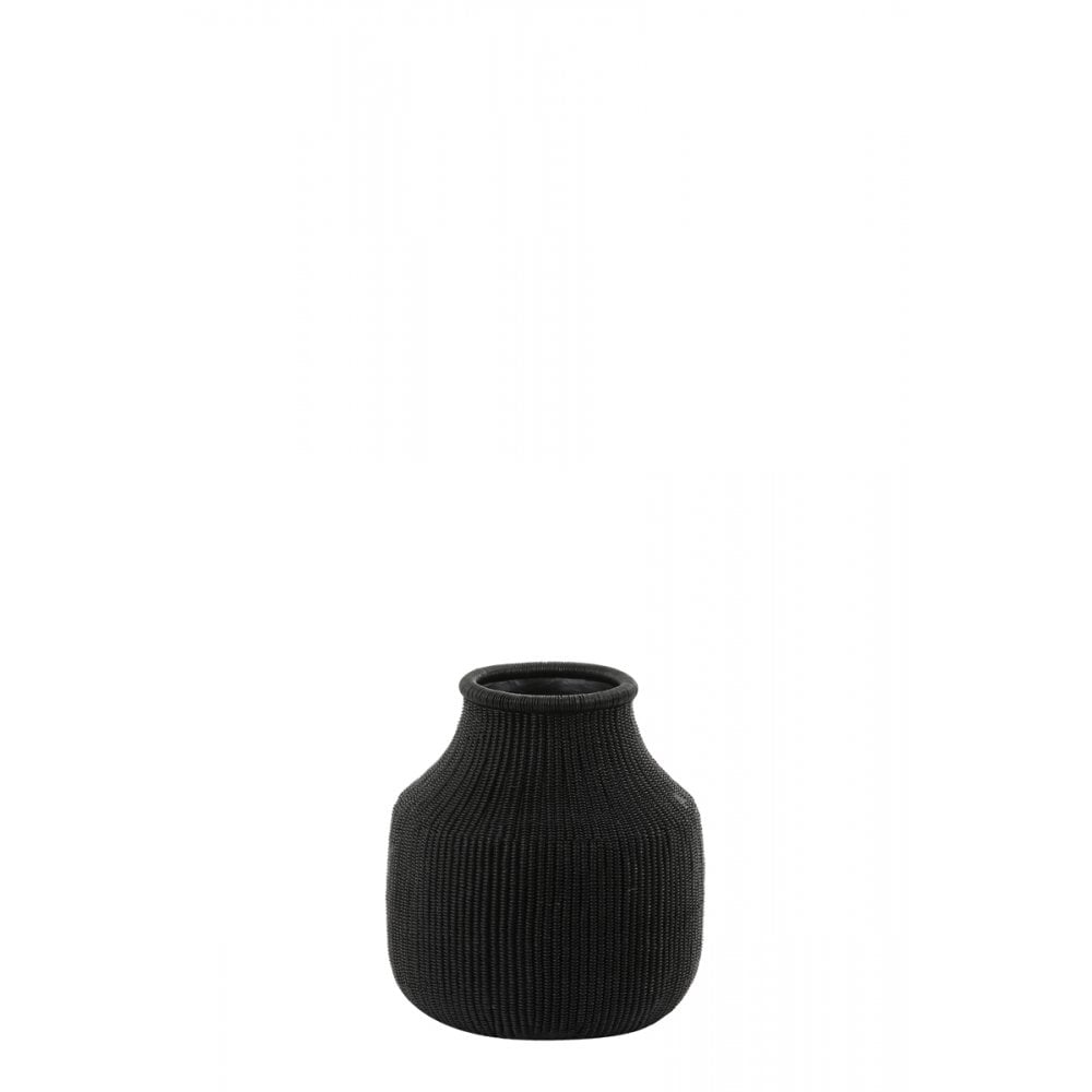Mokado Black Round Deco Vase 20cm