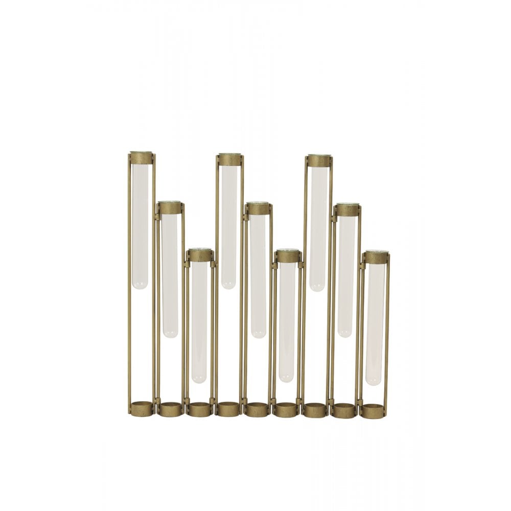 Antique Bronze Reimagined: Modern Open-Ring Metal Vase 39cm