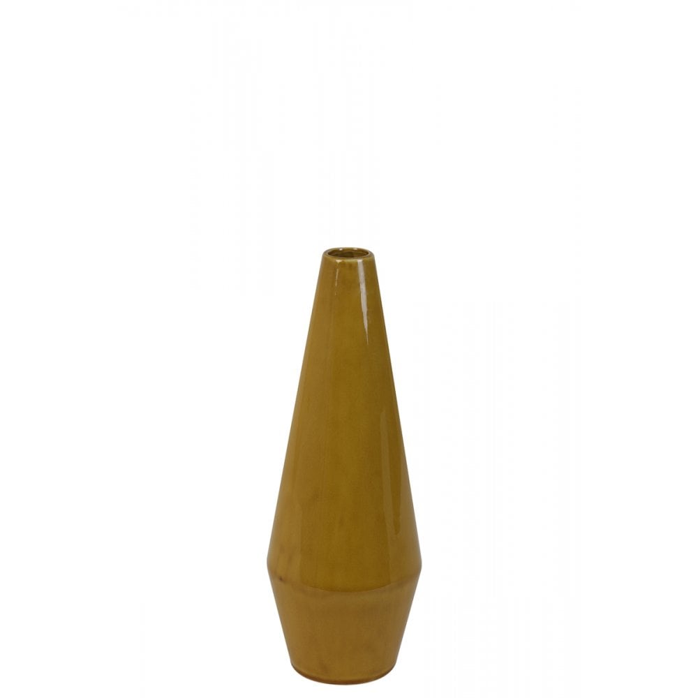 Ocher Yellow Isidoro Fine Ceramics Vase - 14.5x41.5cm