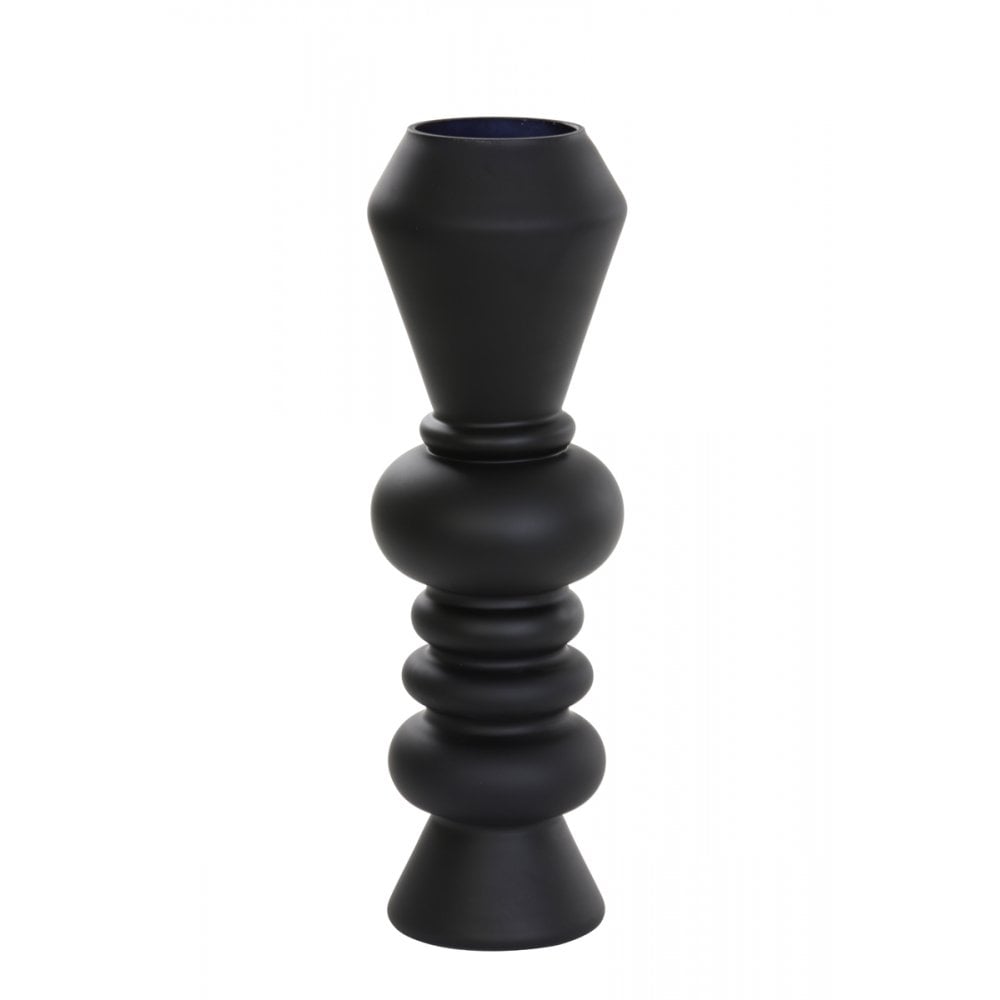 Sleek Black Glass Vase 13.5x44.5cm - Livon Collection