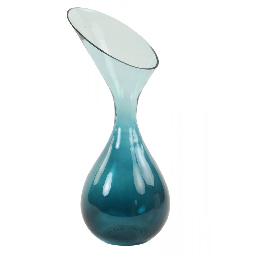 23Matt Blue Artisan Glass Vase – 20x42cm