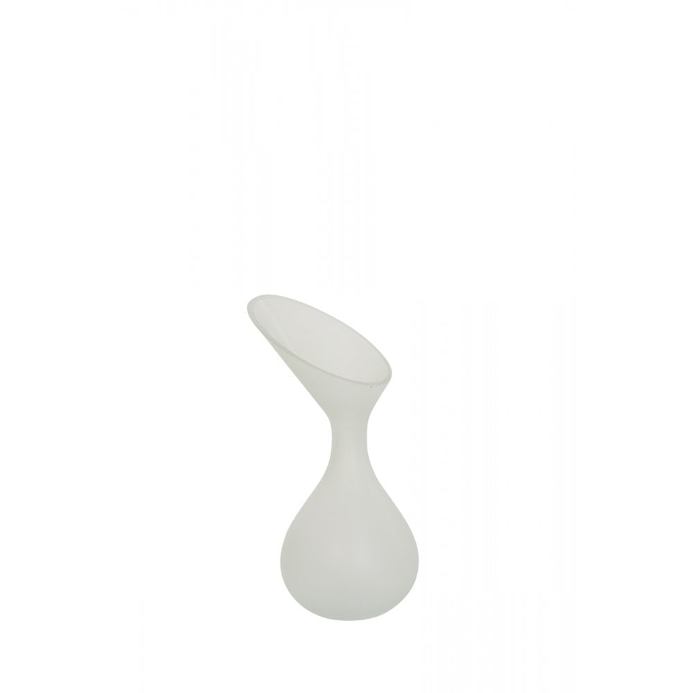 Elegant Herley Glass Vase in Matte White - 13x25cm