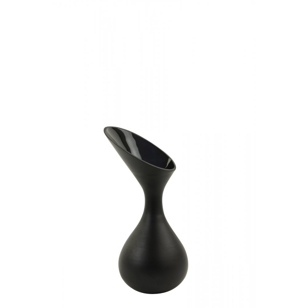 Matte Black Herley Glass Vase - Round 13x25cm