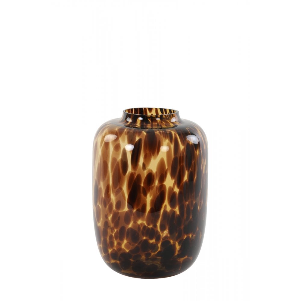 Elegant 34cm Brown-Black Kobala Glass Vase