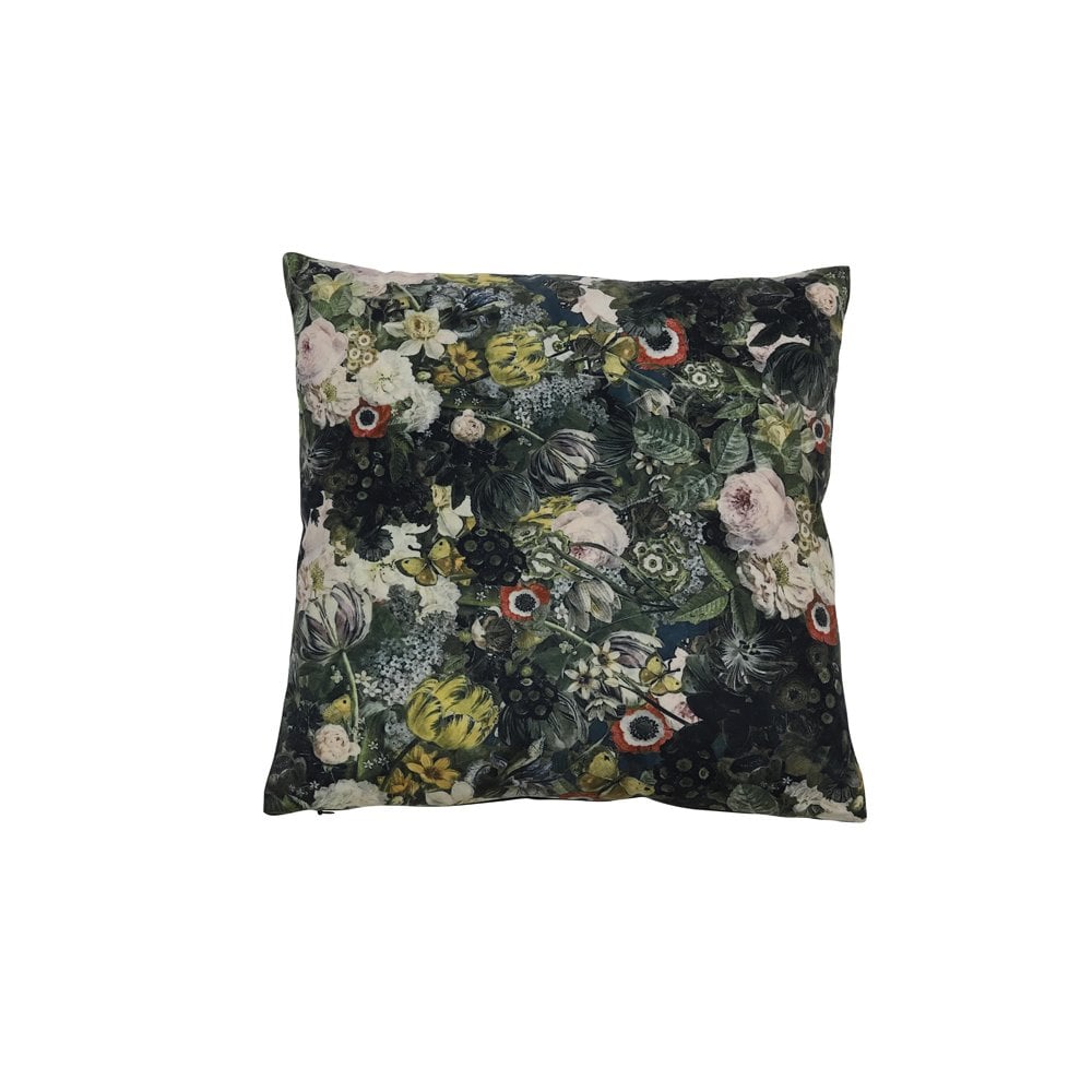 Verdant Bloom Velvet Cushion 45x45cm