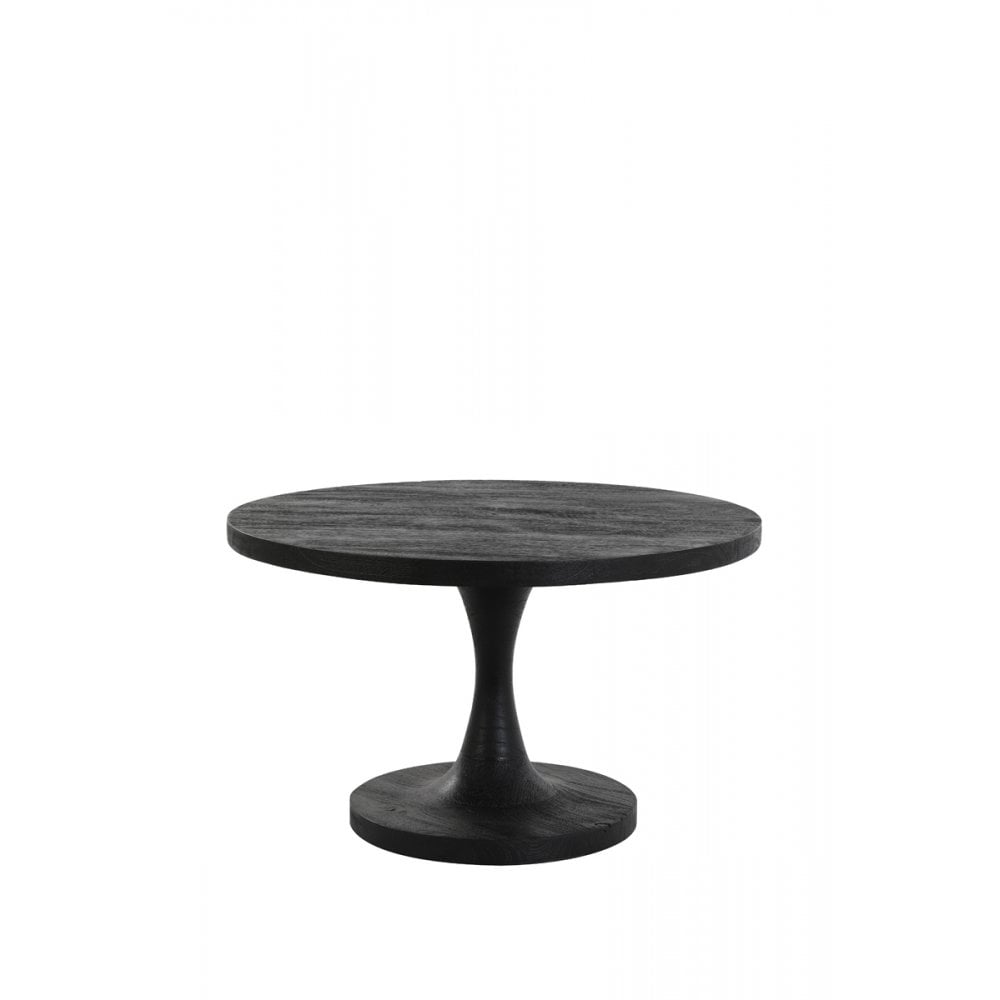 Black Bicaba Wood Round Side Table - 60x36cm