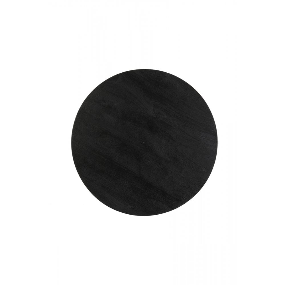 Black Bicaba Wood Round Side Table - 60x36cm