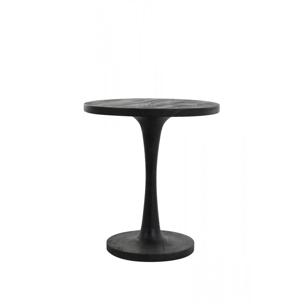 Bicaba Black Wood Round Side Table 50x55cm