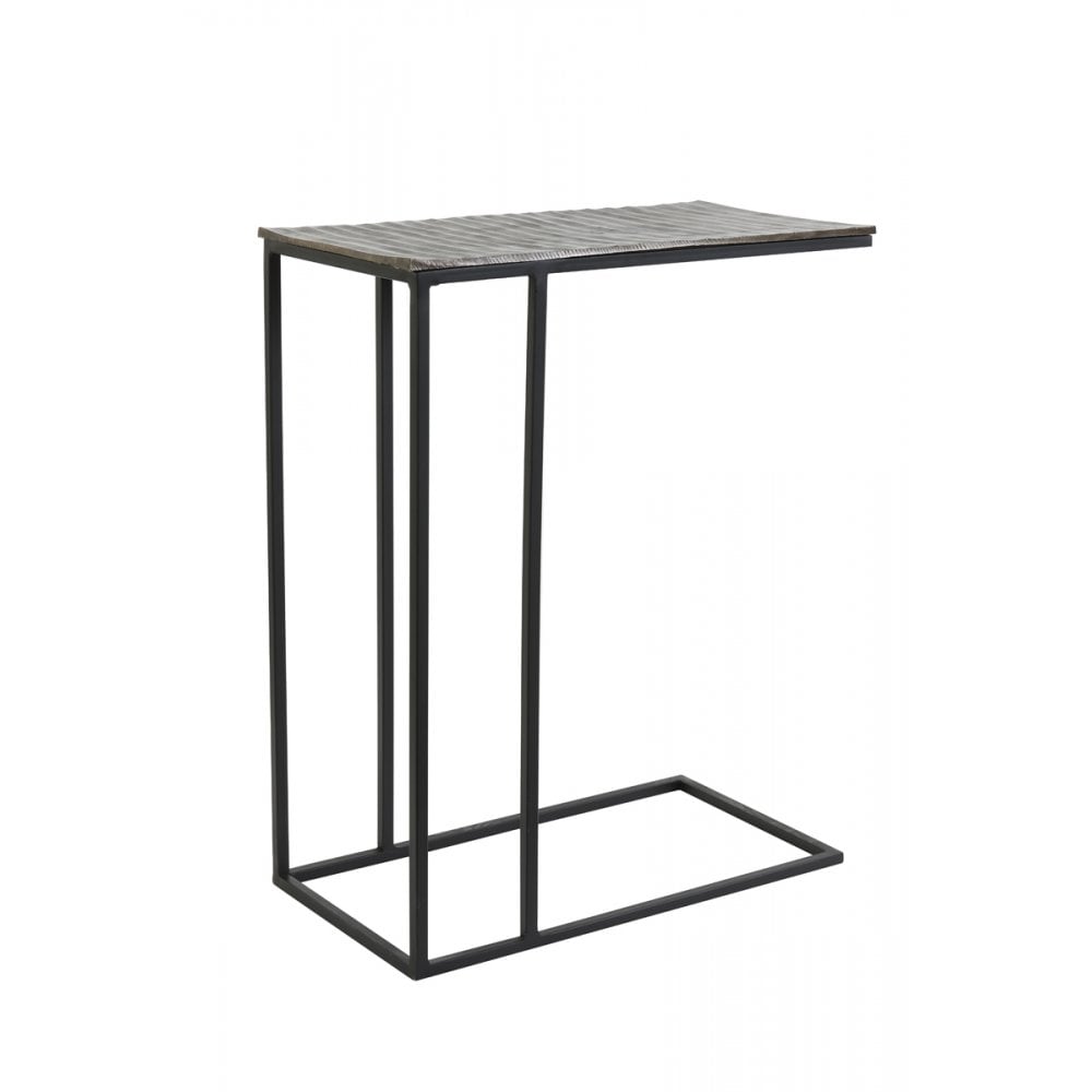 Macy Antique Bronze Rectangular Metal Side Table - 48x26x60cm