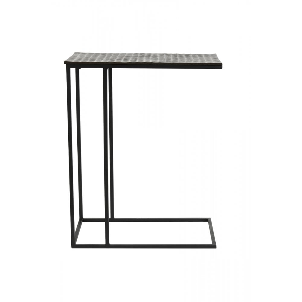 Macy Antique Bronze Rectangular Metal Side Table - 48x26x60cm