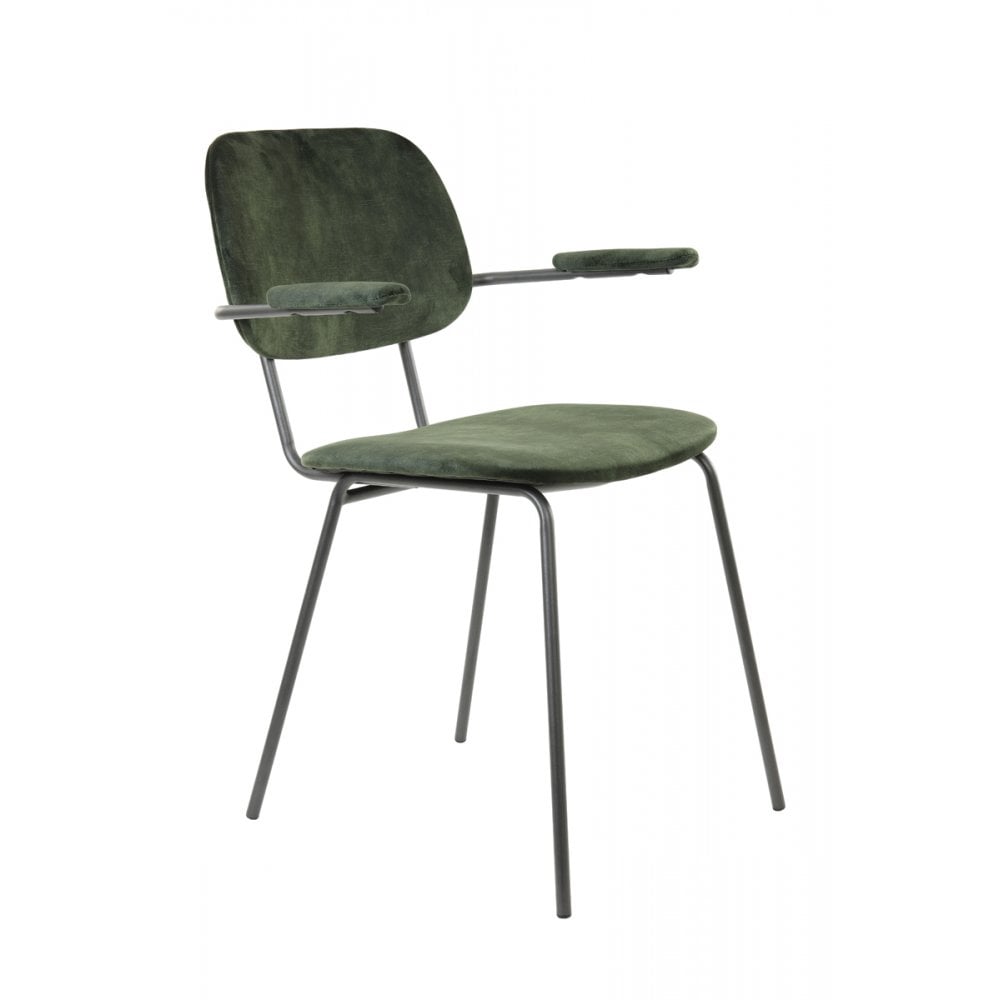 Elegant Emma Velvet Dining Chair in Luxurious Dark Green and Grey