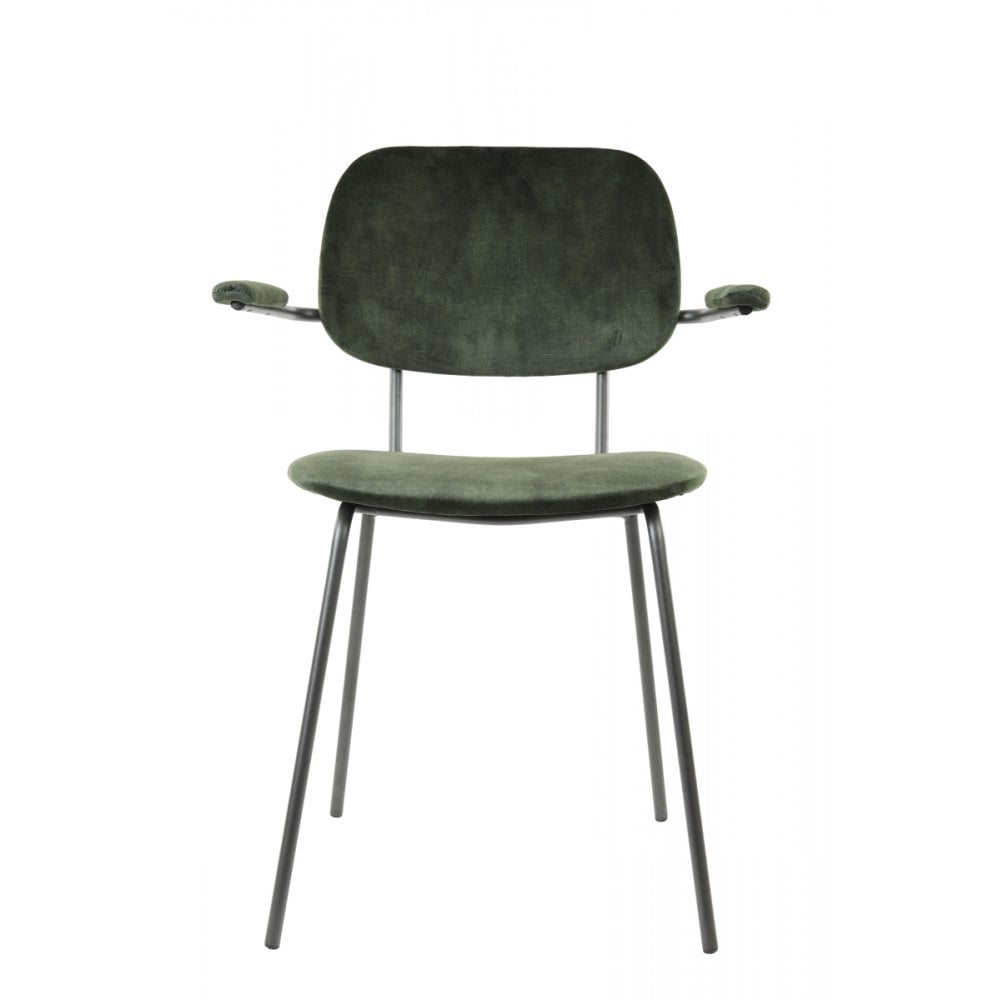Elegant Emma Velvet Dining Chair in Luxurious Dark Green and Grey