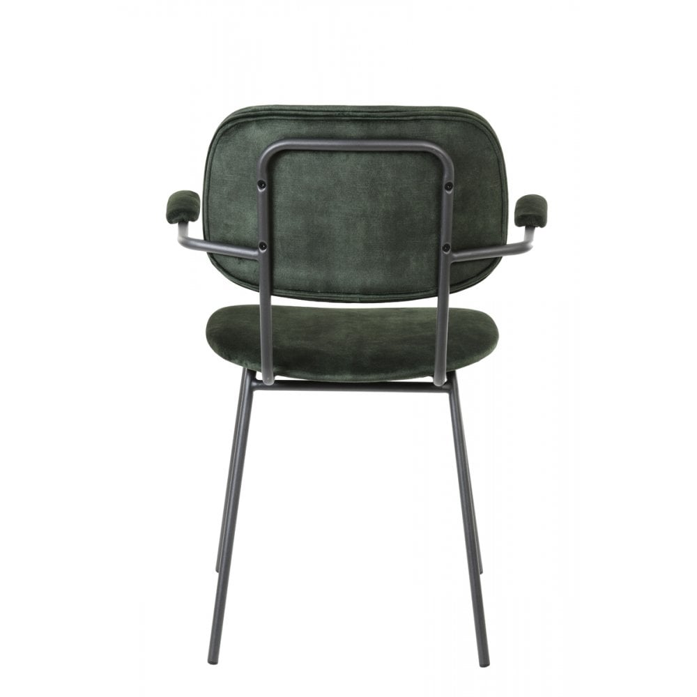 Elegant Emma Velvet Dining Chair in Luxurious Dark Green and Grey