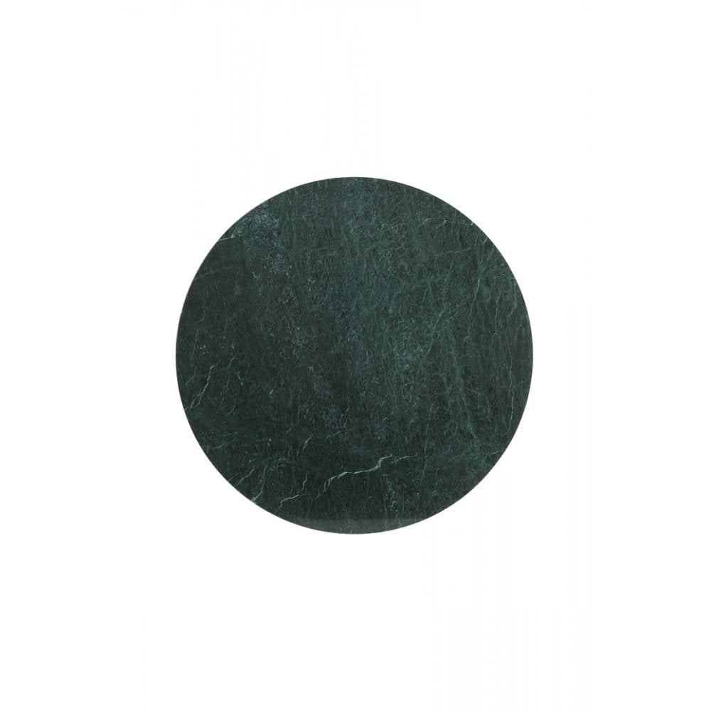 Elegant Green Marble Side Table with Antique Bronze Finish, 61x41cm