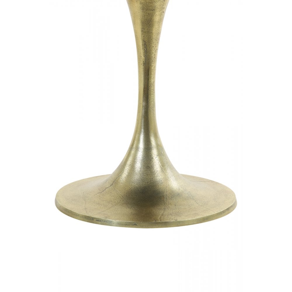 Elegant Green Marble Side Table with Antique Bronze Finish, 61x41cm