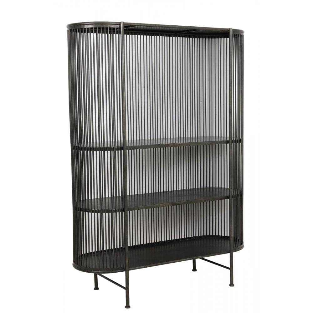 Yinthe Black Oval Metal Cabinet - 119x40x161cm