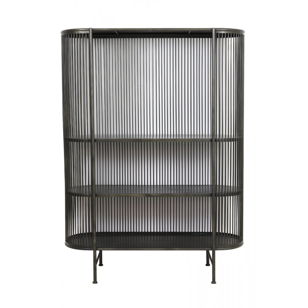 Yinthe Black Oval Metal Cabinet - 119x40x161cm