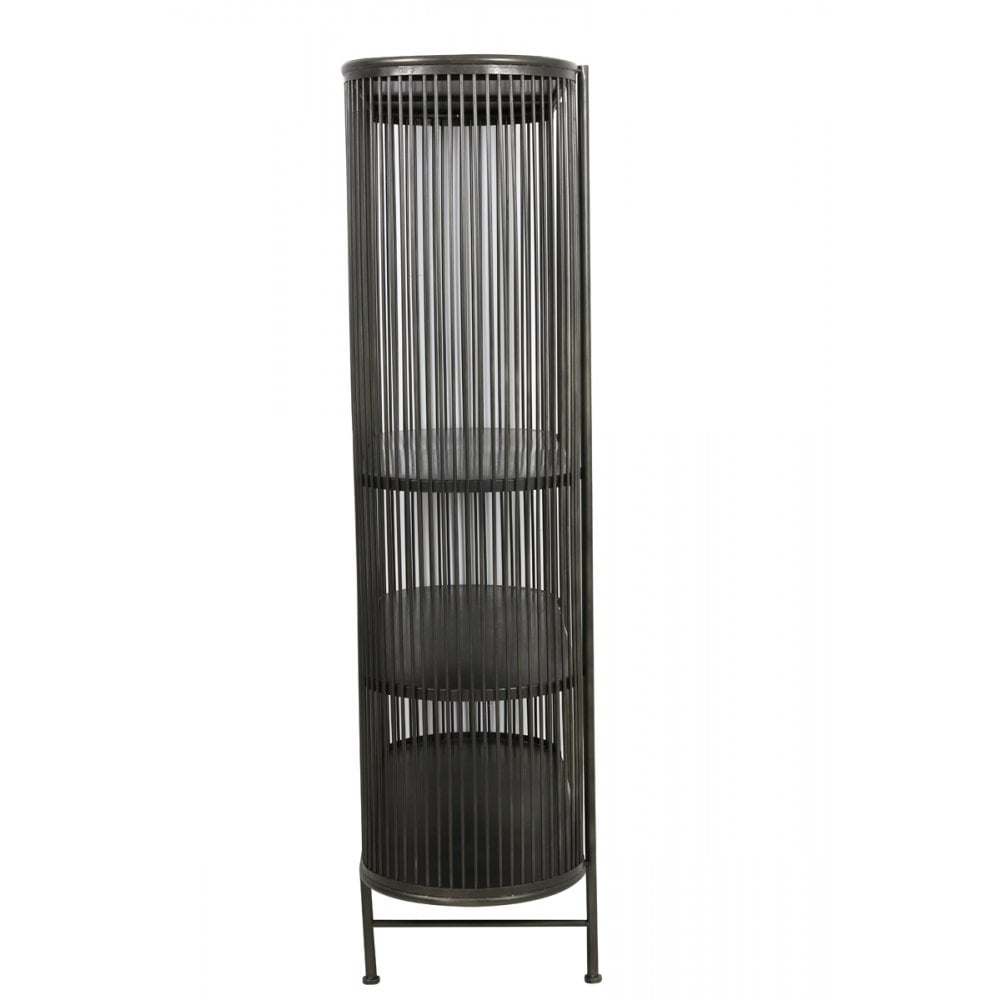 Yinthe Black Oval Metal Cabinet - 119x40x161cm