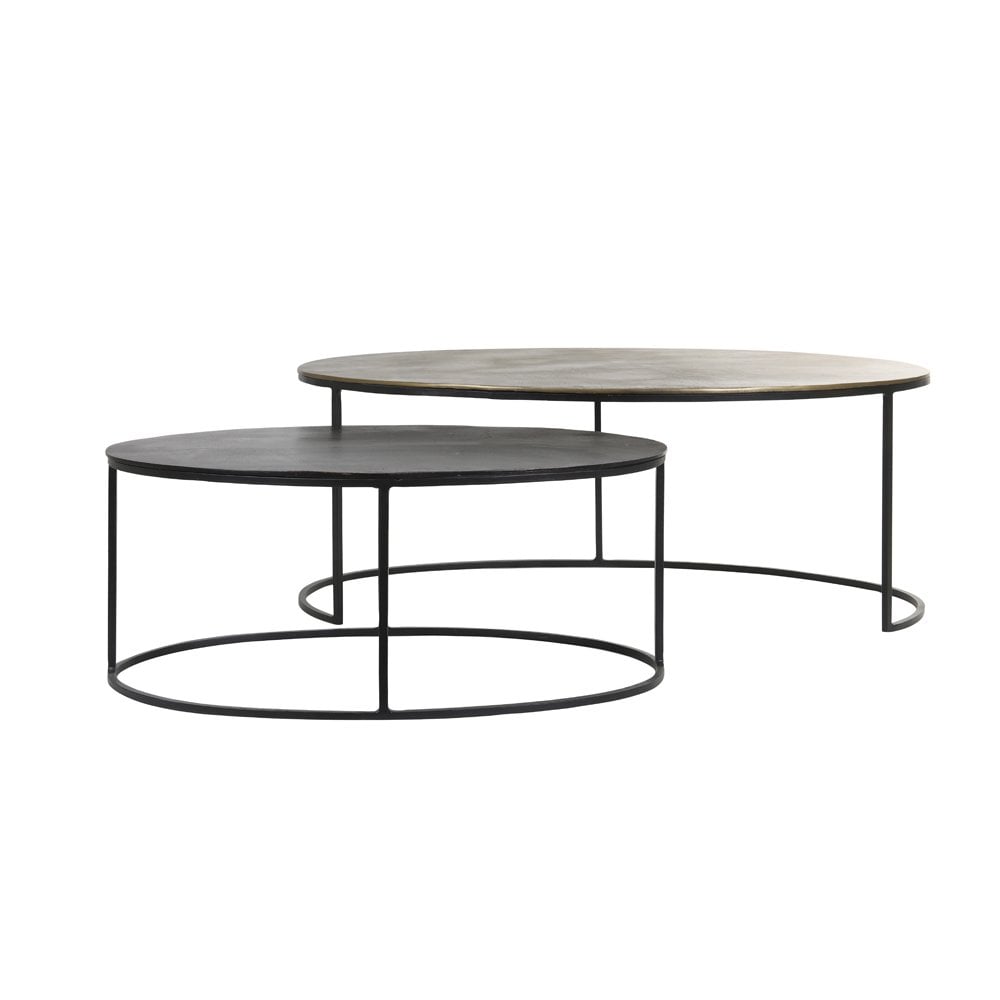 Paxson Bronze Duo Oval Coffee Tables Set (103x60x40cm + 80x48x33cm)