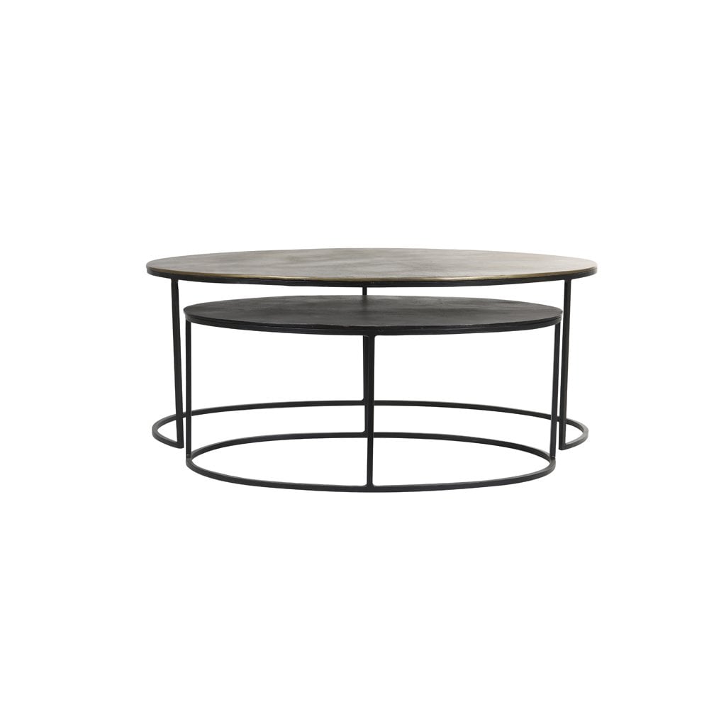 Paxson Bronze Duo Oval Coffee Tables Set (103x60x40cm + 80x48x33cm)