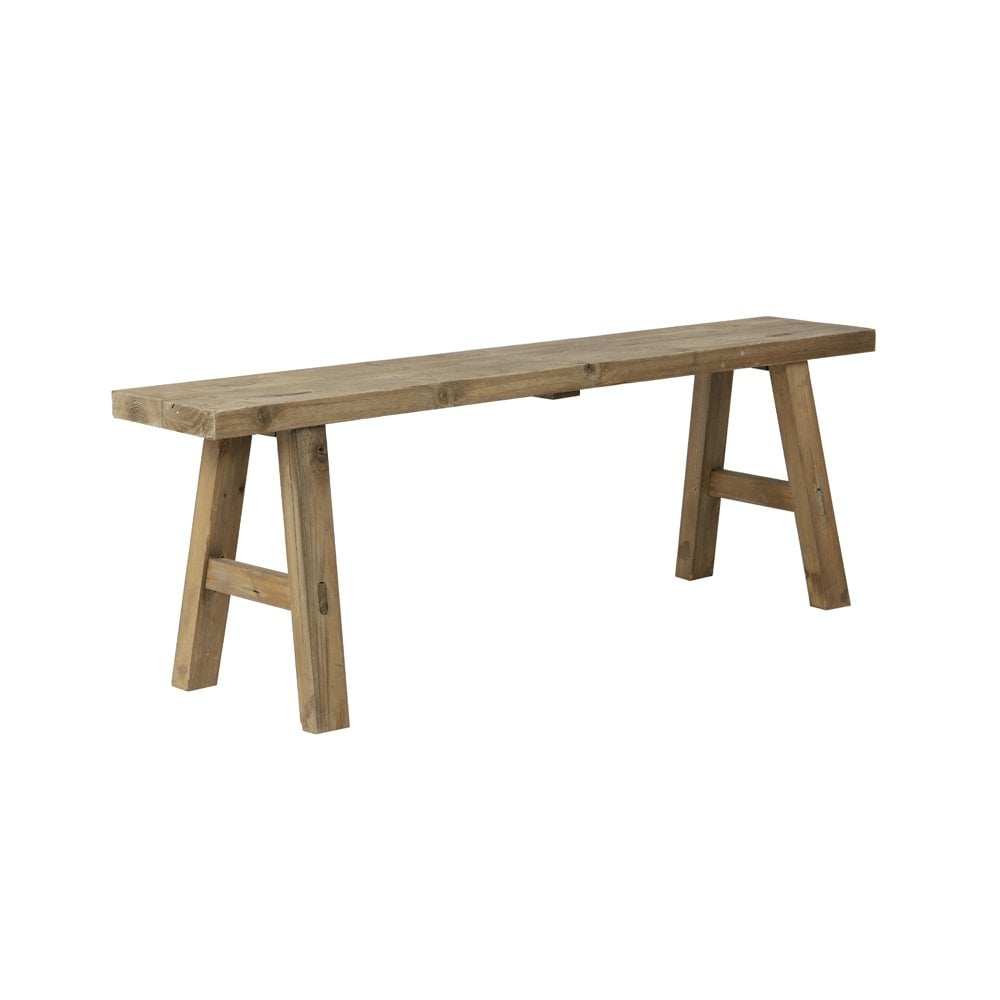 Rustic Natural Wood Bench - 108x20x36.5cm